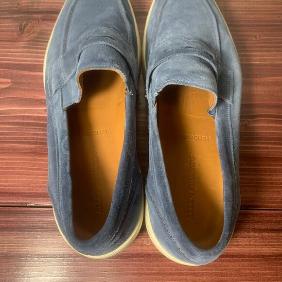 Mens Allen Edmonds Randolph Verse Penny Loafer Blue Suede Size 10.5 EUC! main image 6